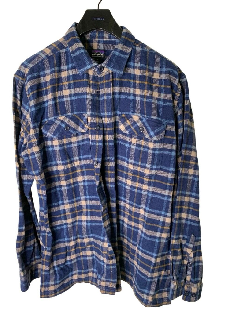 Patagonia fjord flannel button down shirt organic cotton men's size XL 53947